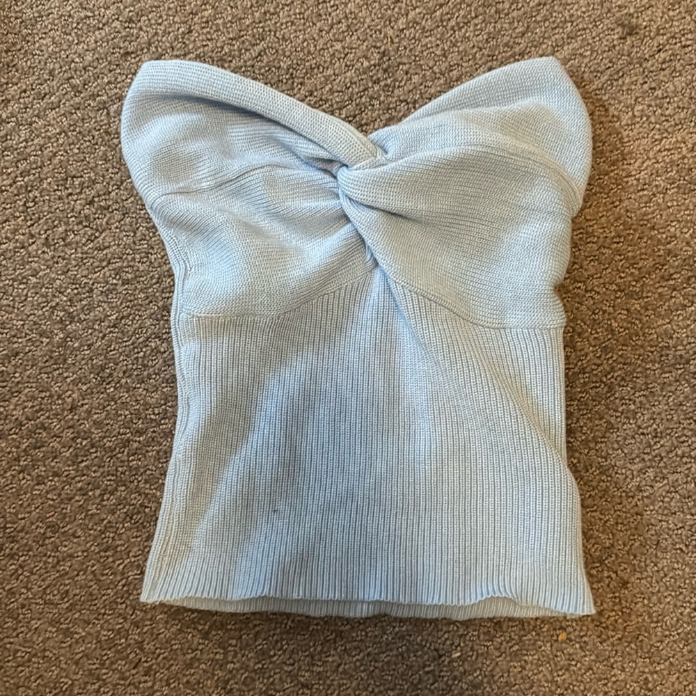Blue Strapless Tube Top